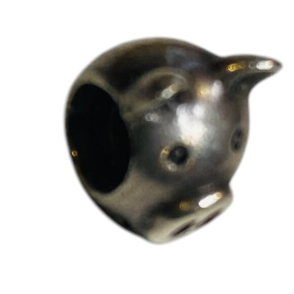 Pandora Sterling Silver Pig Charm Bead Animal Farm Cute 8mm - Picture 3 of 5